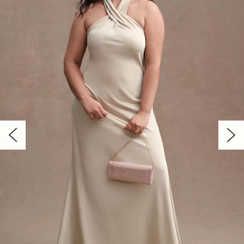BHLDN Ruby Twist Halter Satin Gown - Picture 4 of 4